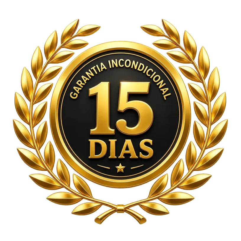 Selo dourado de garantia incondicional de 15 dias
